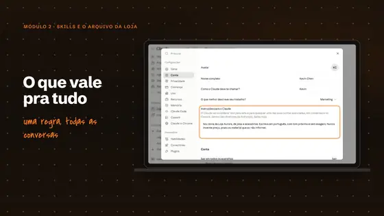 Print da aula: Pare de explicar a sua loja toda vez.