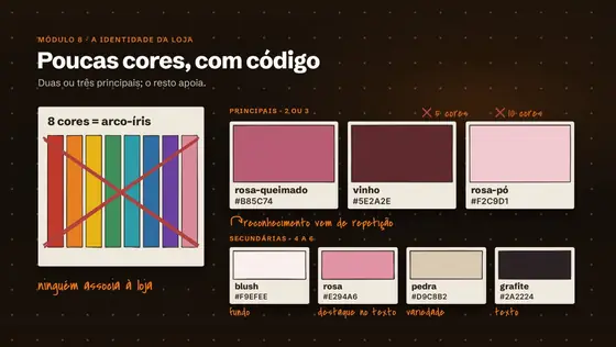 Print da aula: Uma loja que se reconhece de longe.